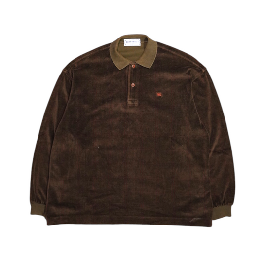 Burberrys of London Velour Long Sleeve Polo