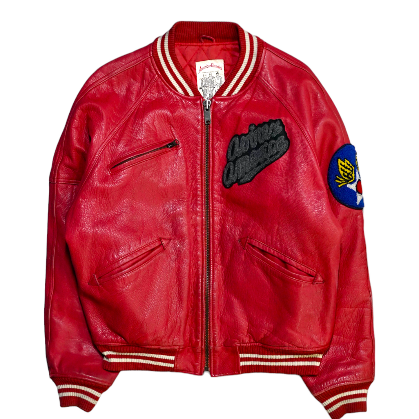 Avirex Track & Field Leather Bomber Jacket