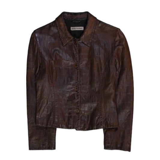 Giorgio Armani 90s Croc Leather Blazer