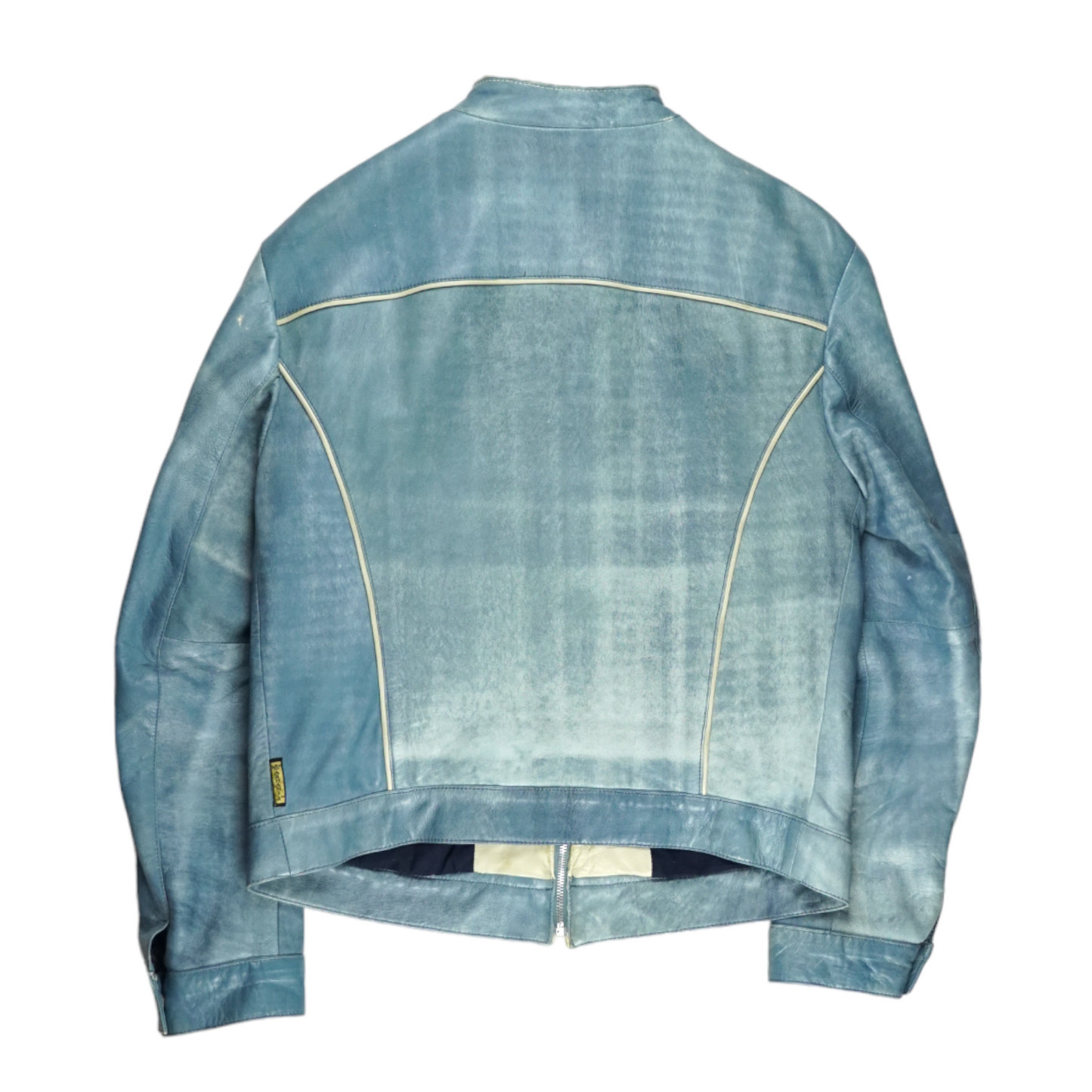 Armani Jeans Sky Blue Leather Jacket