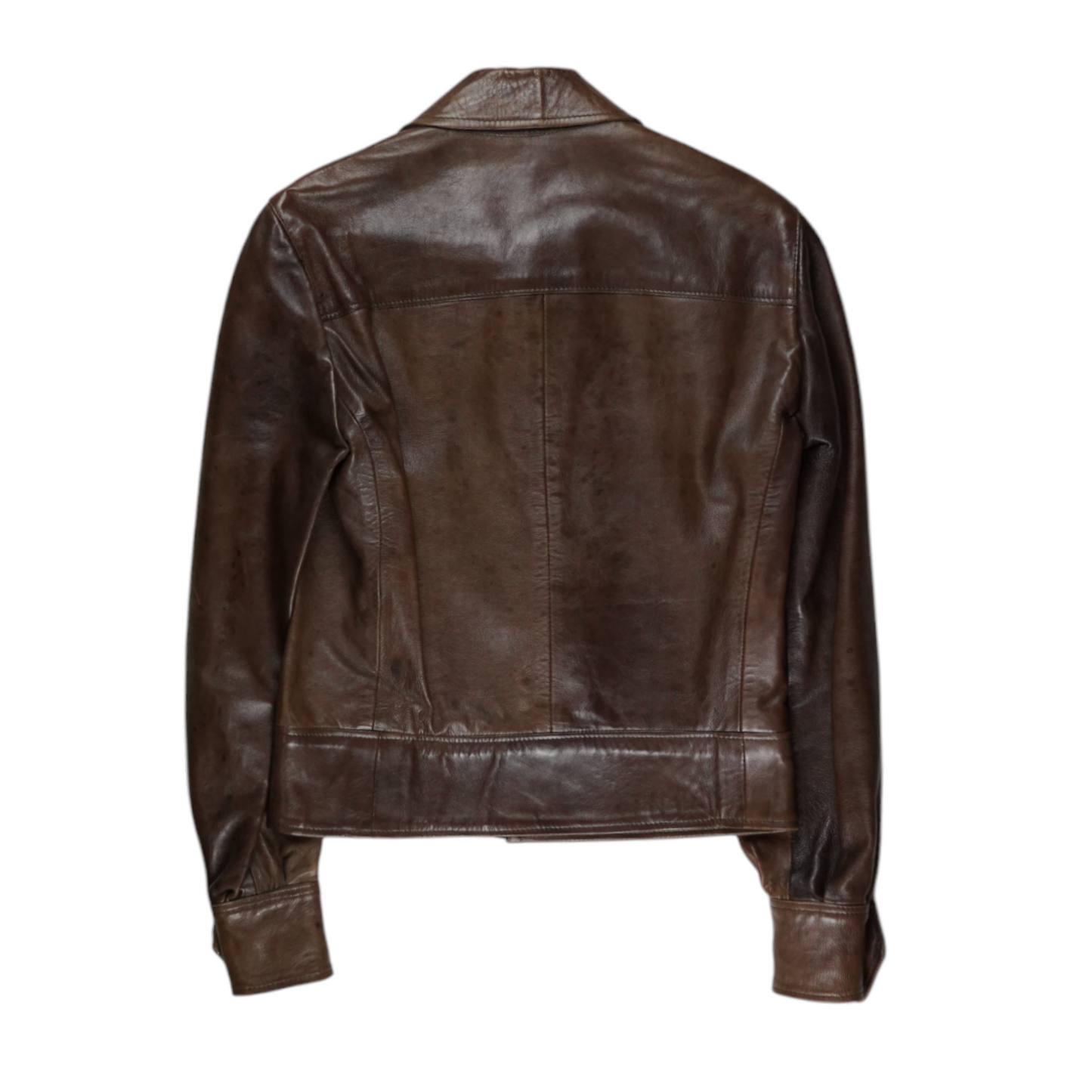 90s Brown Leather Crop Jacket