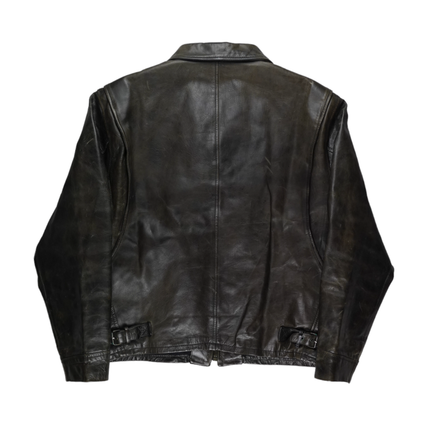 Leather 90s Faded Bomber Jacket