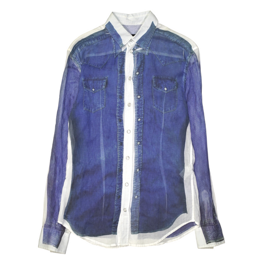 Diesel Mesh Denim Printed Shirt